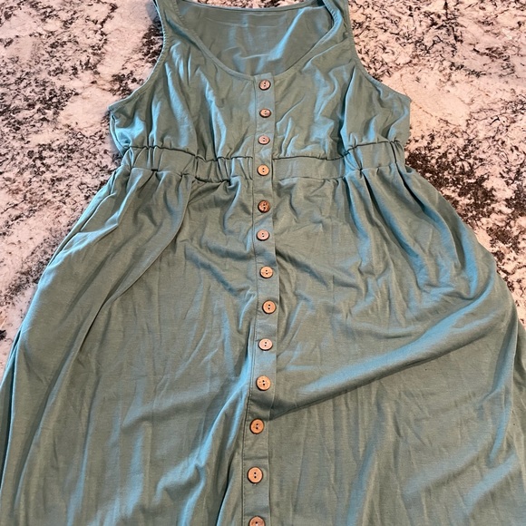 Never worn aqua button up dress - Picture 6 of 6